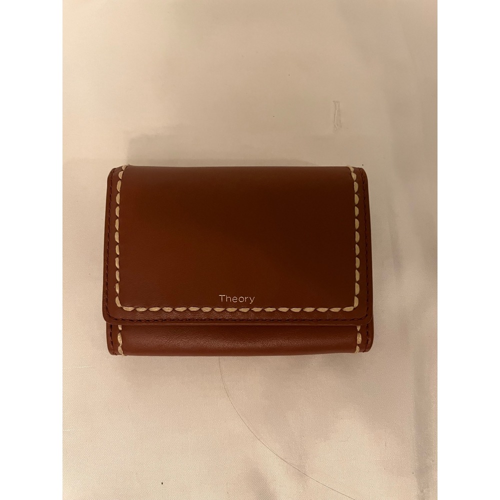 Theory Small Leather Wallet Tan Brown NWOT